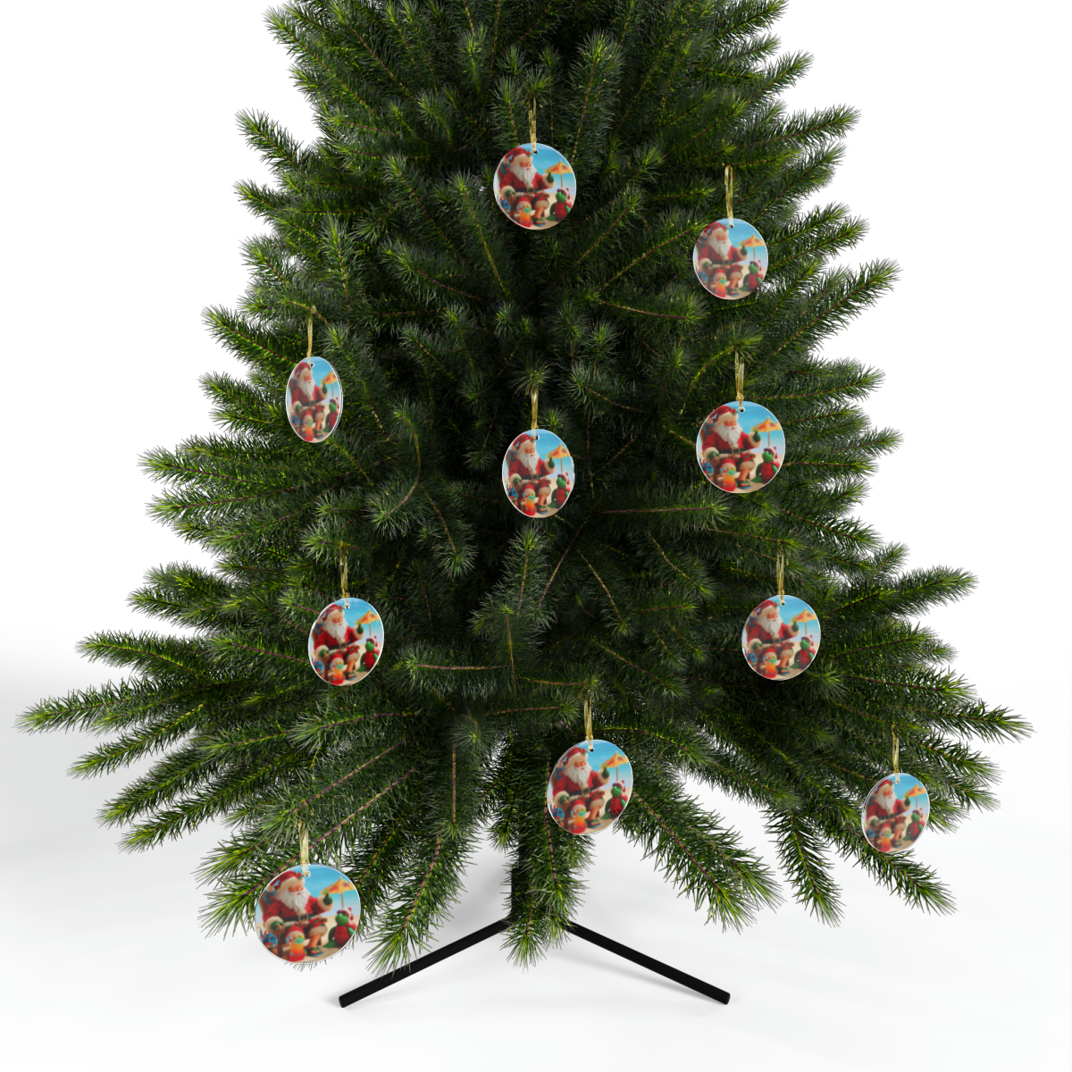 Tropical Santa Beach Ornament - Image 3